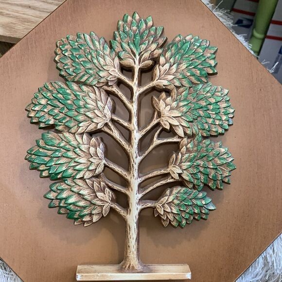 Vintage Syracuse Ornamental Co 4 Season Tree Wall Art Faux Wood Mid Century - Picture 4 of 17